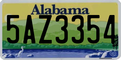 AL license plate 5AZ3354