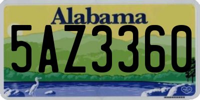 AL license plate 5AZ3360