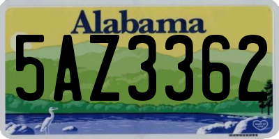 AL license plate 5AZ3362