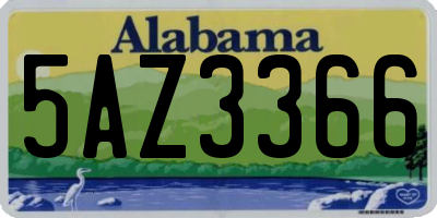 AL license plate 5AZ3366