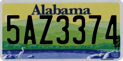 AL license plate 5AZ3374