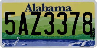 AL license plate 5AZ3378