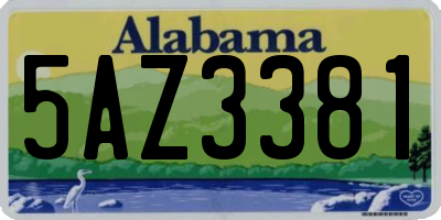 AL license plate 5AZ3381
