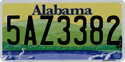 AL license plate 5AZ3382