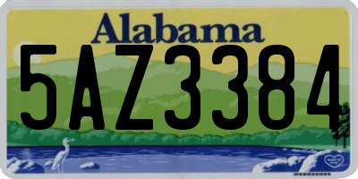 AL license plate 5AZ3384