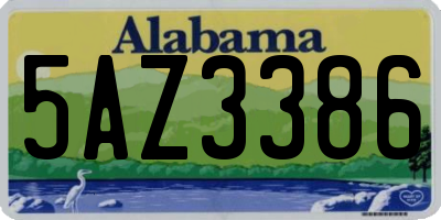 AL license plate 5AZ3386