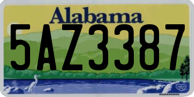 AL license plate 5AZ3387