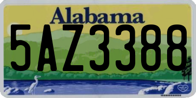 AL license plate 5AZ3388
