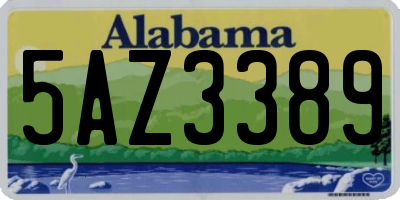 AL license plate 5AZ3389