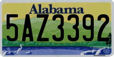 AL license plate 5AZ3392