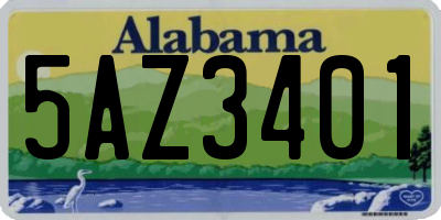 AL license plate 5AZ3401
