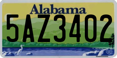 AL license plate 5AZ3402