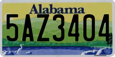 AL license plate 5AZ3404