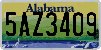 AL license plate 5AZ3409