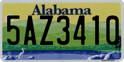 AL license plate 5AZ3410