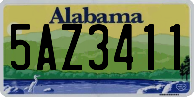 AL license plate 5AZ3411
