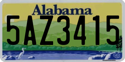 AL license plate 5AZ3415