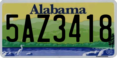 AL license plate 5AZ3418