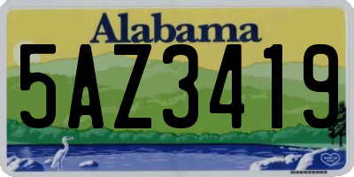 AL license plate 5AZ3419