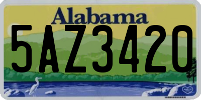 AL license plate 5AZ3420