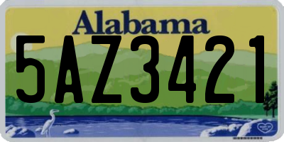 AL license plate 5AZ3421