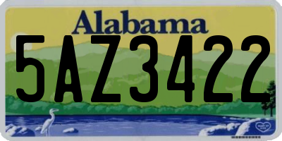 AL license plate 5AZ3422