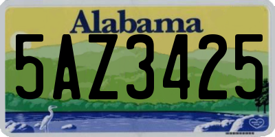 AL license plate 5AZ3425