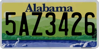 AL license plate 5AZ3426