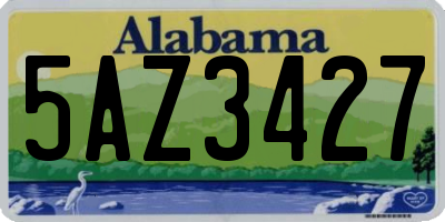 AL license plate 5AZ3427