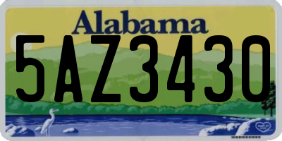 AL license plate 5AZ3430