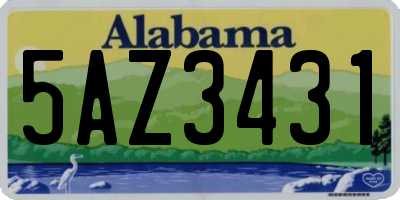 AL license plate 5AZ3431