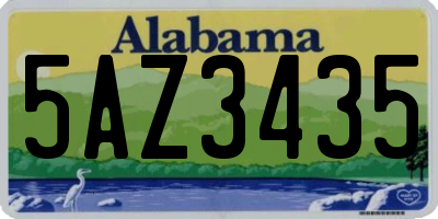 AL license plate 5AZ3435