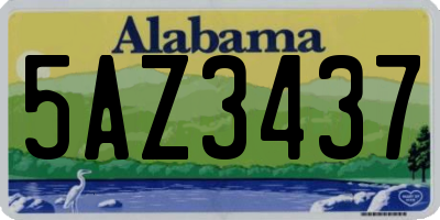 AL license plate 5AZ3437