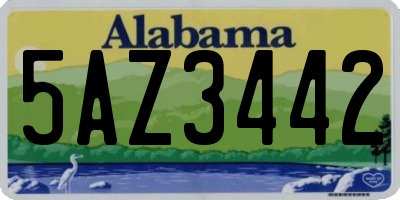 AL license plate 5AZ3442