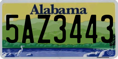 AL license plate 5AZ3443