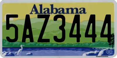 AL license plate 5AZ3444