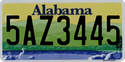 AL license plate 5AZ3445