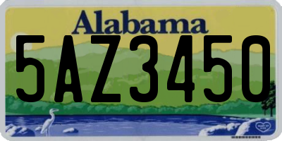 AL license plate 5AZ3450