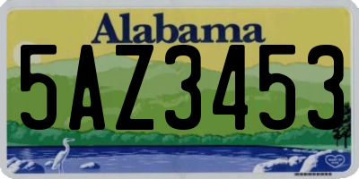 AL license plate 5AZ3453
