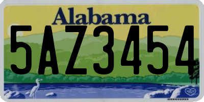 AL license plate 5AZ3454