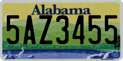AL license plate 5AZ3455