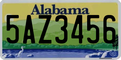 AL license plate 5AZ3456