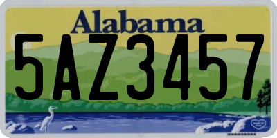 AL license plate 5AZ3457