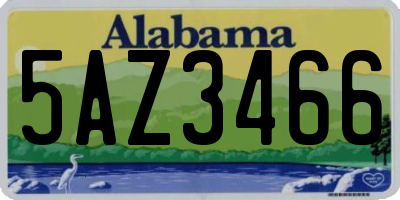 AL license plate 5AZ3466