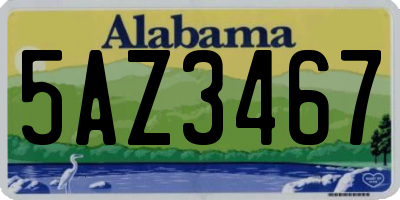 AL license plate 5AZ3467