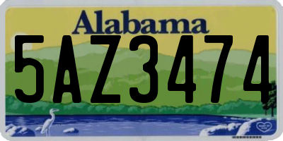 AL license plate 5AZ3474