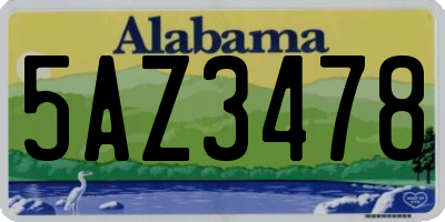 AL license plate 5AZ3478