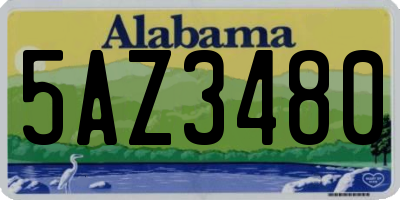 AL license plate 5AZ3480