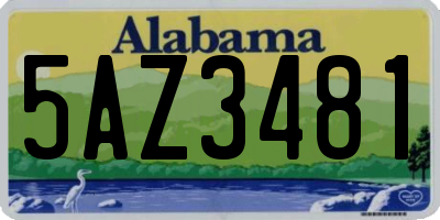 AL license plate 5AZ3481
