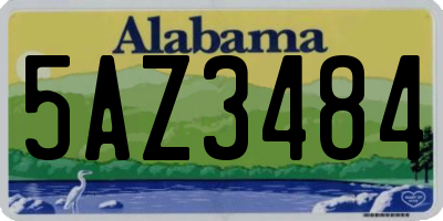 AL license plate 5AZ3484